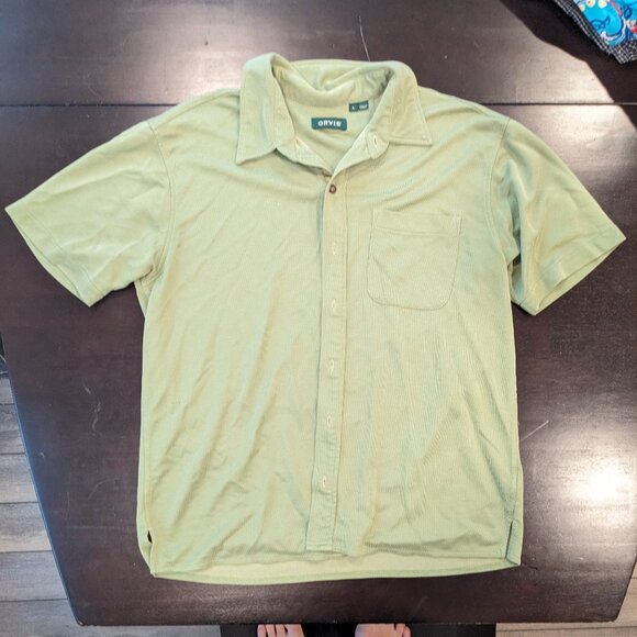 Orvis Button Up Short Sleeve Beach Shirt Size Large - Picture 1 of 3